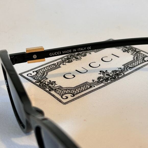 Gucci GG1680S 001 Black Oval Sunglasses Unisex New Authentic - Picture 6 of 10